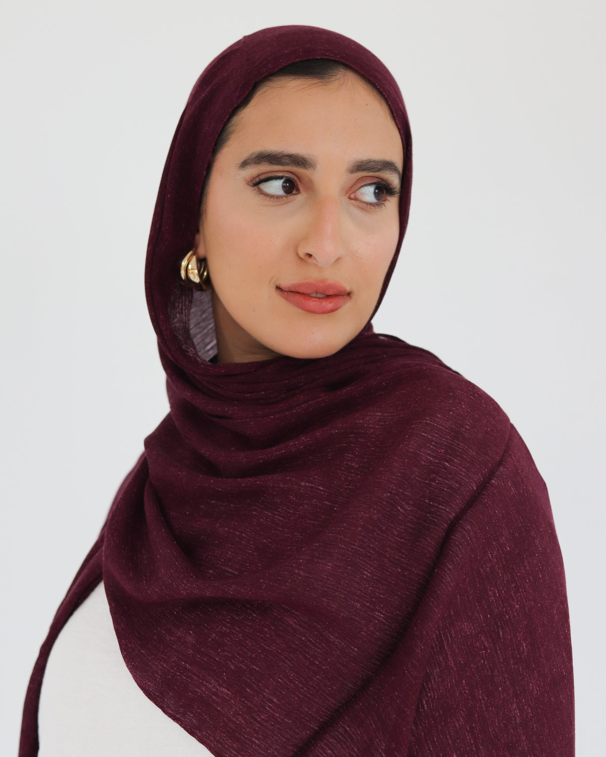 Airy Linen Hijab – Maroon