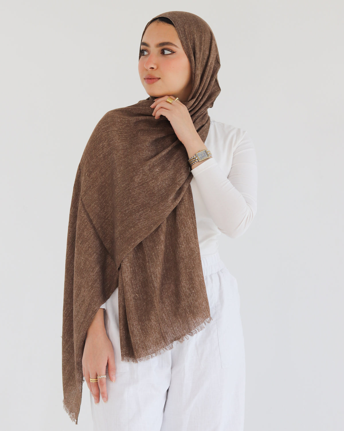 Airy Linen Hijab – Cafe