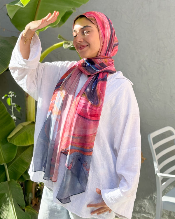 Digital chiffon scarf