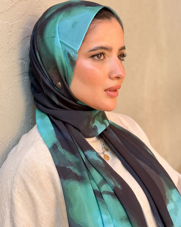 Digital chiffon scarf