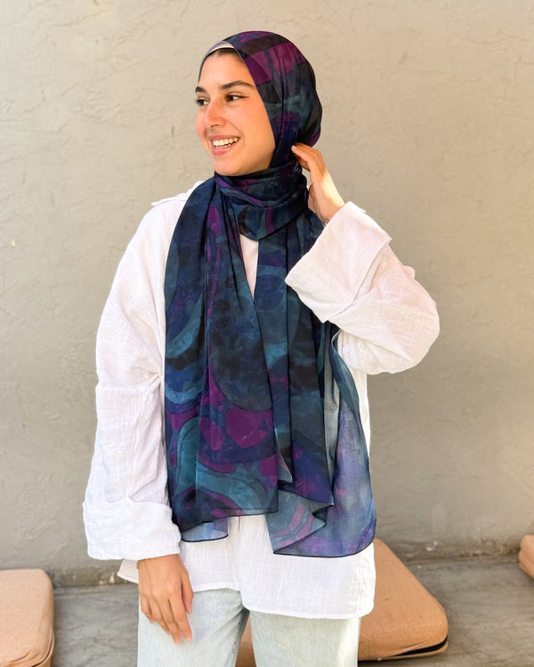 Digital chiffon scarf