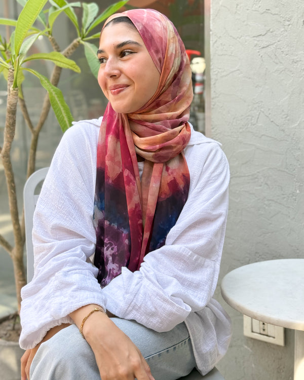 Digital chiffon scarf