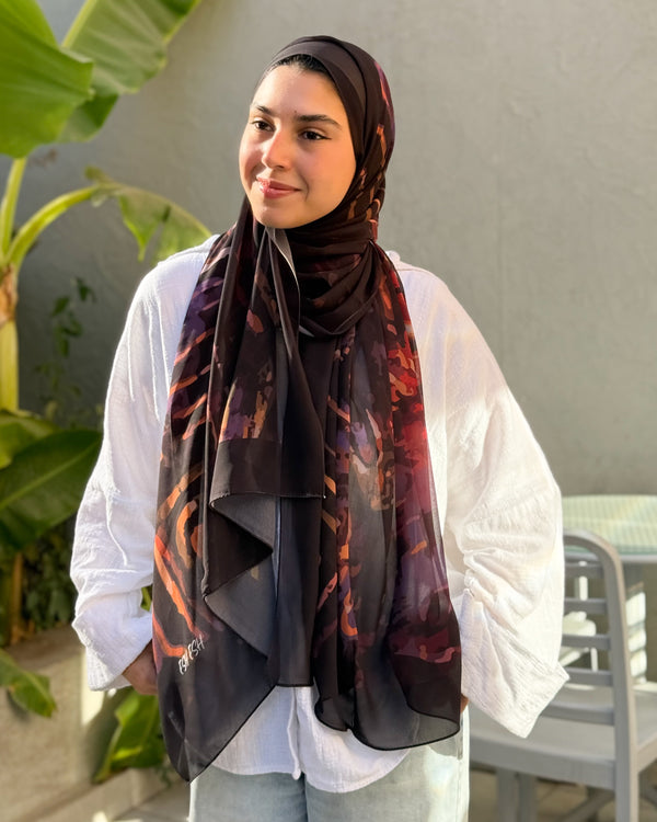 Digital chiffon scarf