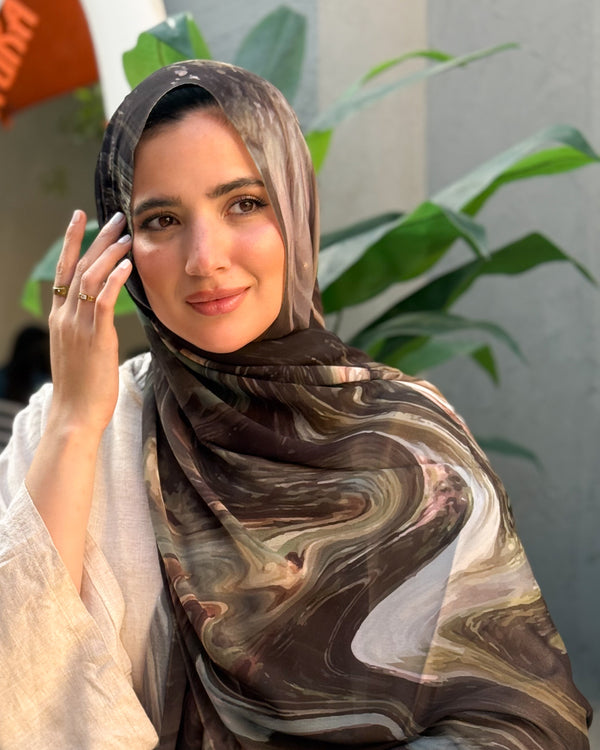 Digital chiffon scarf