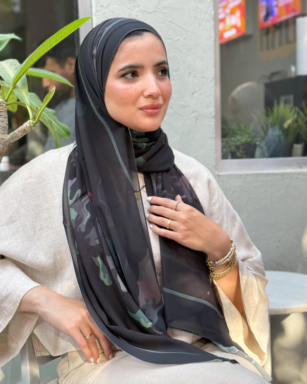 Digital chiffon scarf