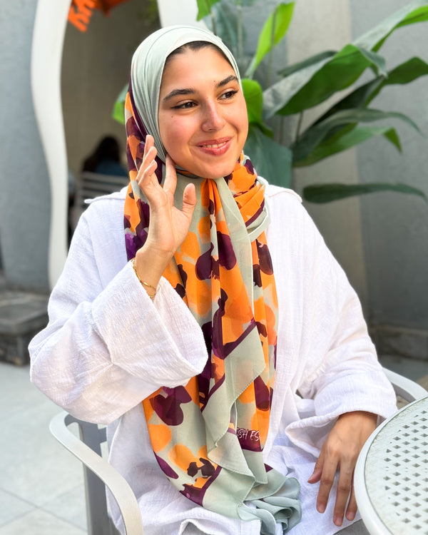 Digital chiffon scarf