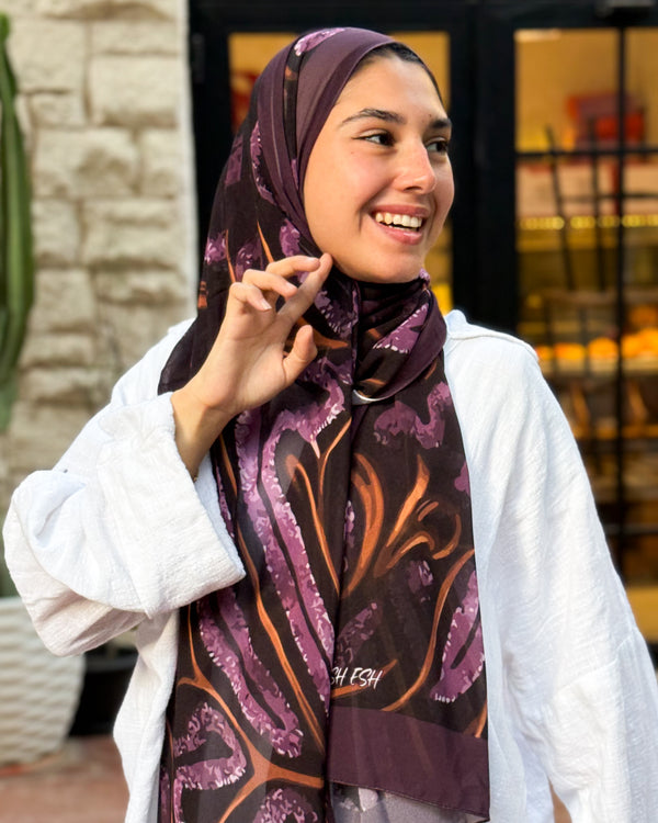 Digital chiffon scarf